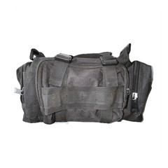 Black Nylon Tactical Gear Bag with Zip & Buckle Closure, MOLLE Webbing