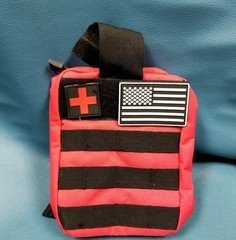 7×8 Heavy Canvas First Aid Survival Bg Red Black Belted Swiss Cross B+W Flag