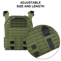 Tactical Military Vest Laser Cut MOLLE Combat Plate Carrier Quick Release +Pouch