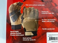 HWI Tac-Tex Tactical Mechanic Glove LARGE Coyote MG300 TOUCHSCREEN Capable