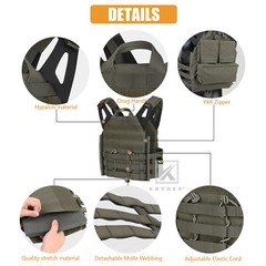 KRYDEX JPC 2.0 Jump Plate Carrier MOLLE Panel Tactical Body Armor Ranger Green