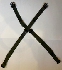 1.5″ Wide Webbing Shoulder Harness Chest Rig – X-shape – Olive Drab -Made In USA