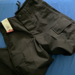 New Tru-spec Black Rip stop Cargo Tactical Pants XS Up to 27 Waist, Extra Small