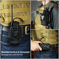 Tactical Radio Holder Case Walkie Talkie Holster Adjustable Storage Tools Pouch