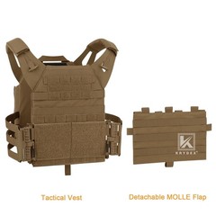 KRYDEX JPC2.0 Tactical Plate Carrier MOLLE Panel Quick Release Vest Coyote Brown