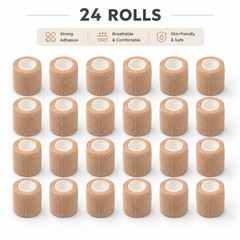 24 Rolls Self-Adhesive Elastic Bandage Breathable Athletic Wrap Tape