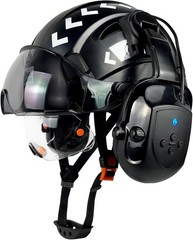Helmet with Visor Bluetooth Ear Muffs SNR 26dB Hard Hat with Visors Mounted…..