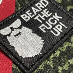 Beard Up! Patch 3×2.5” Hook & loop High Quality Embroidery