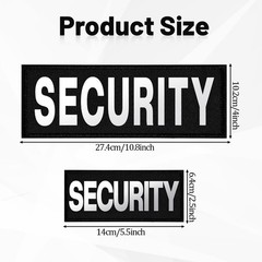 Security Patch, 2 Pcs Reflective Hook and 27*10cm, 14*6.5cm, Black