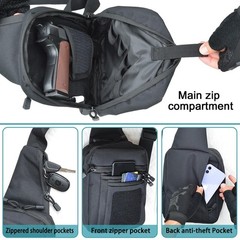 Tactical Quick Access Concealed Carry Pistol Bag Gun Holster Crossbody Sling Bag