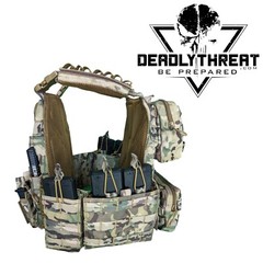 Urban Assault Camo 7 Tactical Vest Plate Carrier With Level III Armor Plates