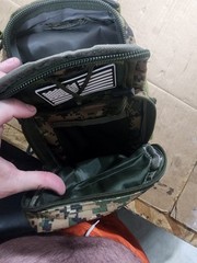 Tactical Utility Pouch Zip Closure Nylon Digital Camo Backpack With Strap