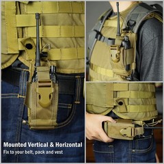 Tactical Radio Holder Case Walkie Talkie Holster Adjustable Storage Tools Pouch