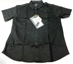 NEW 5.11 LARGE TALL MENS TWILL PDU CLASS B S/S SHIRT 71177 PATCHES REMOVED BLACK