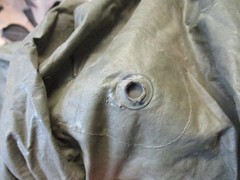 Vintage 1965 US Military Poncho Vietnam Era Coated Nylon Rain Gear Ground Sheet