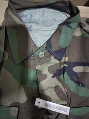 GI M81 Woodland BDU Shirt Nyco/Twill Genuine Issue Size Large Long