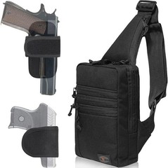 Lightweight Tactical Sling Bag for Handgun Carry – Water-Resistant Black Design