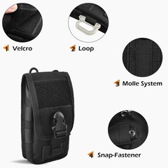 Black Military Hiking Camping Phone Pocket Tactical Molle Pouch Waist Belt Pack