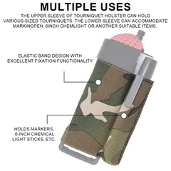 Tactical Tournique Holder TQ Pouch MOLLE Elastic Band Hook&Loop Belt Trauma Bag