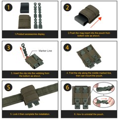 WST Tactical Mag Pouch Mag Carrier FAST Single 5.56mm MOLLE Pouch Open Top Gear