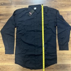 Men’s Black, Tactical Long Sleeve Tru-Gear Shirt by Tru-Spec – Size Large-Long