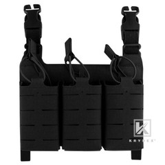 KRYDEX Tactical KTAR Front Flap 5.56 Triple Magazine Pouch Placard Holder Black