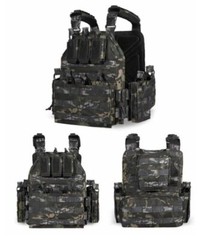 Urban Assault Ghost Camo Tactical Vest Plate Carrier W/ Level III Armor Plates