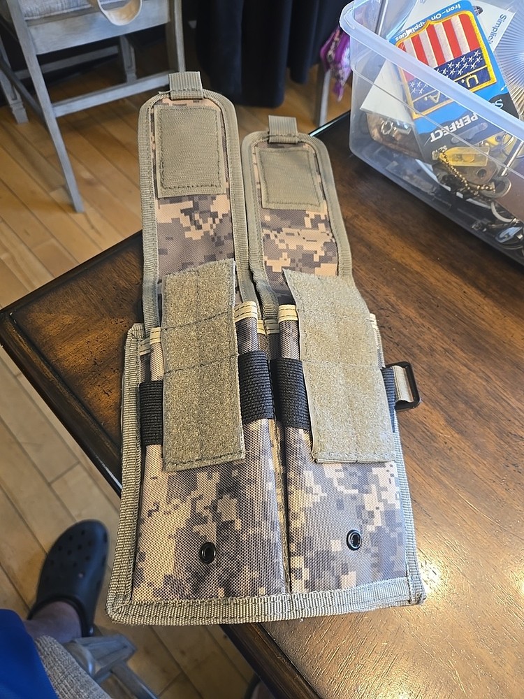 US Military tactical Digital Camo Magazine Pouch connected 2 Pouches