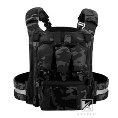 KRYDEX FCPC V5 Plate Carrier Tactical Vest Zip On Back Panel Banger Black Camo