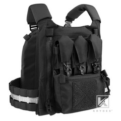 KRYDEX FCPC V5 Plate Carrier Tactical Vest Zip-On Back Panel Banger Black