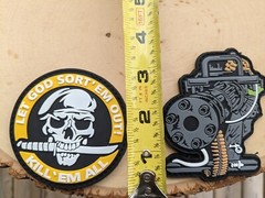 Military PVC Removable Hook & Loop Patch Let God Sort’em Out Skull Machine Gun