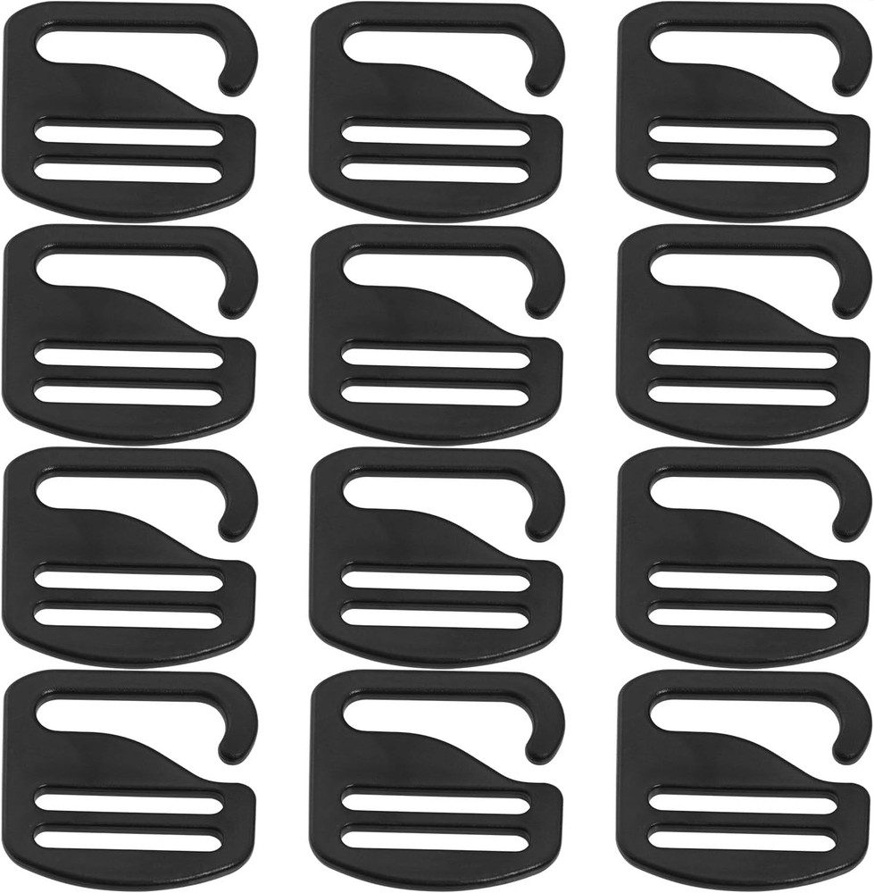 G Hook 12PCS 26Mm / 1Inch Black G-Hook Wave Buckles Backpack Strap Belt Hardware