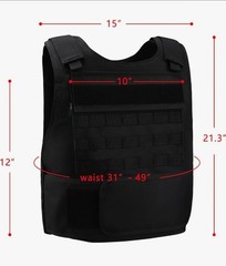 Flash Force Tactical MOLLE Vest YN-002 Black Adjustable Waist 31″-49″