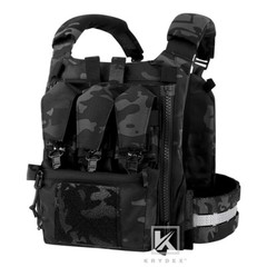 KRYDEX FCPC V5 Plate Carrier Tactical Vest Zip On Back Panel Banger Black Camo