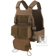 KRYDEX Low Vis Slick Armor Carrier & Micro Fight Placard & Drop Pouch Coyote