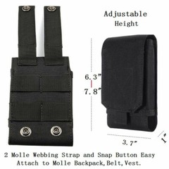 Universal Tactical Molle Cell Phone Pouch Waist Holster Belt Pack Bag Case Black