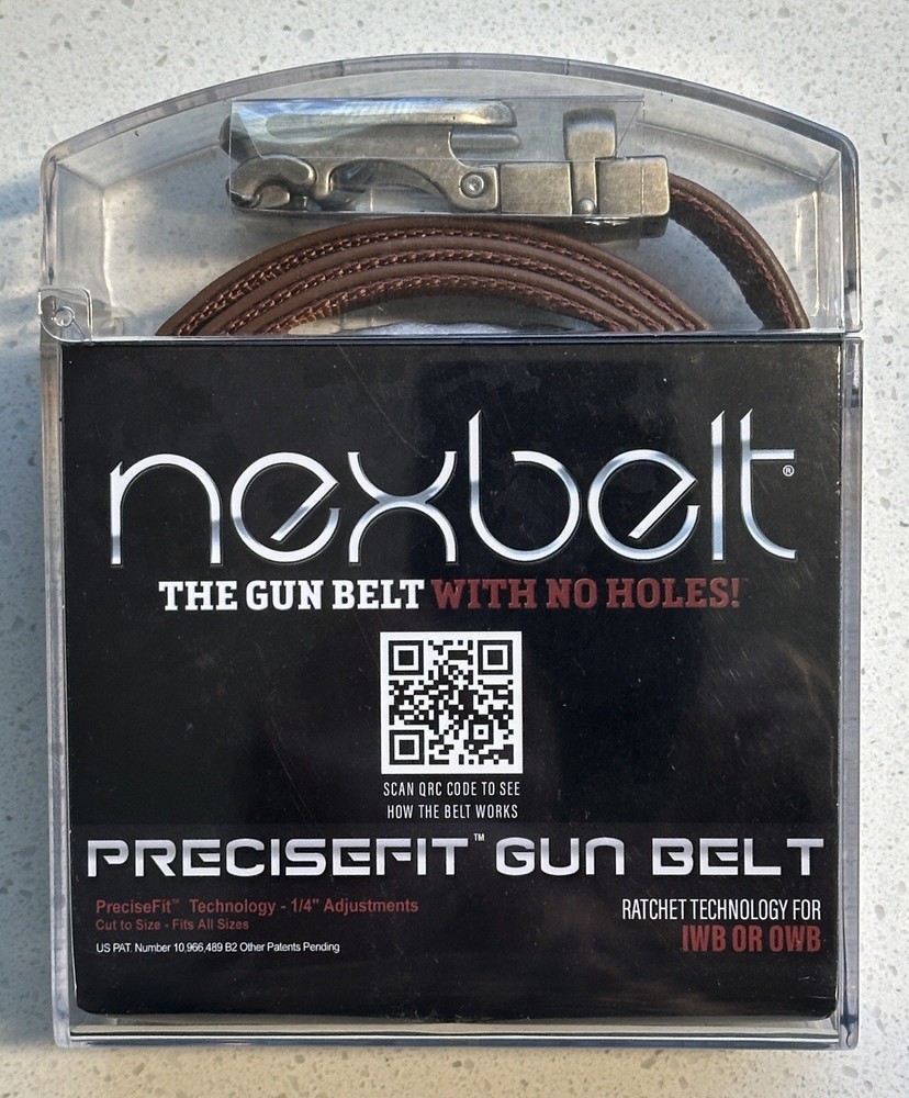 NEXBELT EDC ROGUE CONCEALED CARRY GUN BELT, WALNUT, ADJUSTABLE, CCW