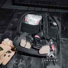 KRYDEX Chest Recon Zipper Bag Tactical Front MOLLE Pouch Harness Pack Coyote