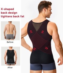 Mens Compression Shirt for Gynecomastia – Sleeveless Slimming Undershirts Bod…