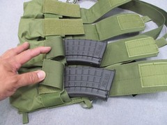 VISM Tactical Bandolier Mag Carrier OD Green Holds 8 or 4 Magazines New