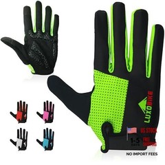 Bike Gloves for Men Women with Anti-Slip Shock X-Large Green – Full finger