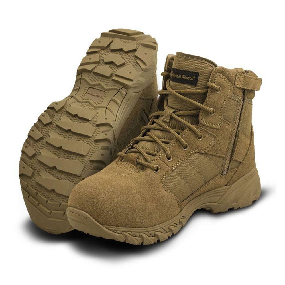 SMITH & WESSON FOOTWEAR Men’s Breach 2.0 6in Side-Zip Coyote Boot (810303)