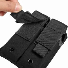 Tactical Molle 9mm Double Mag Ammo Pouch Military Pistol Open-Top Magazine Pouch