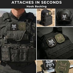 Ronin Patch 2 Pcs Samurai Embroidered Morale Patch Hook and Loop Black & Olive