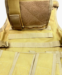 Men’s Brown Multi Pockets Adjustable Strap Airsoft Tactical Vest