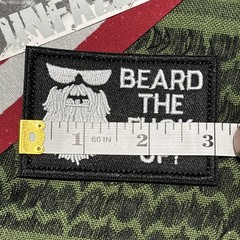 Beard Up! Patch 3×2.5” Hook & loop High Quality Embroidery