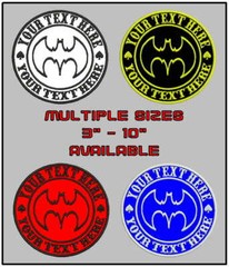 Custom Embroidered Round Bat Logo Patch Circle 6 Sizes Tactical Motorcycle Gear