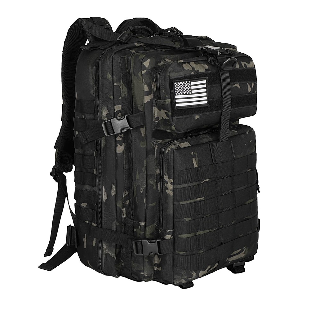 WOLT Military Tactical Backpack for Men 45L Molle Large, Camouflageblack