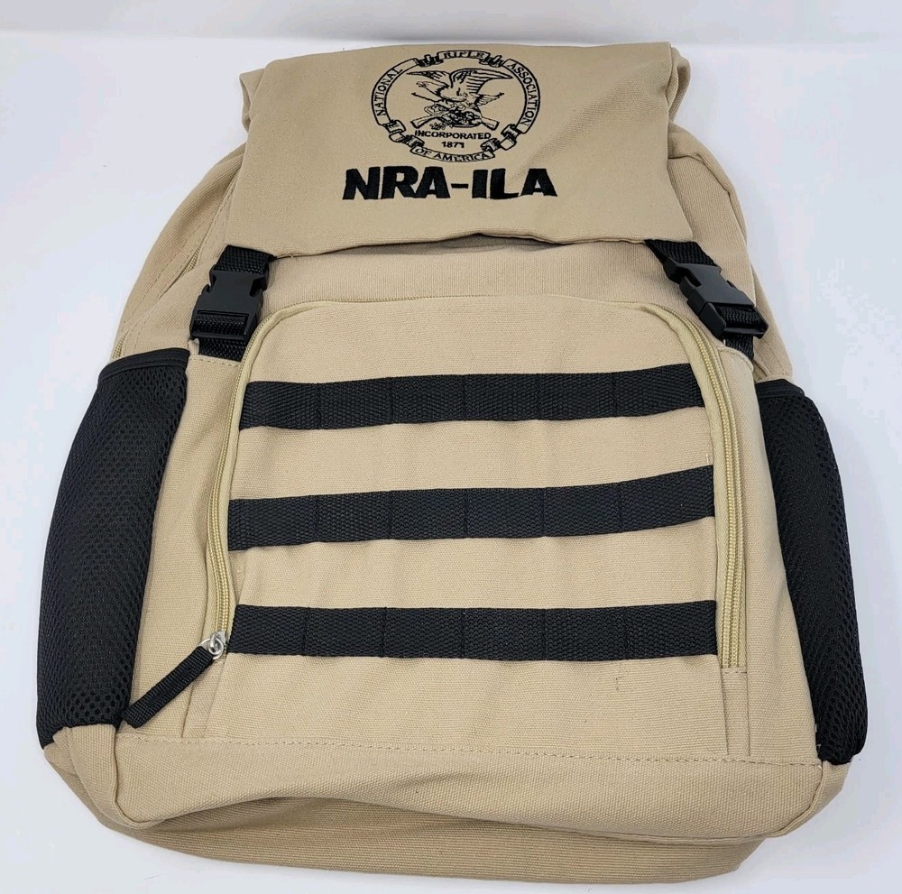 NRA-ILA Embroidered Eagle Logo Backpack Tactical Bug Out Bag Beige