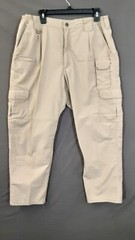5.11 Tactical Series Cargo Pants Men’s 36×30 Beige Canvas Workwear Zip Pockets